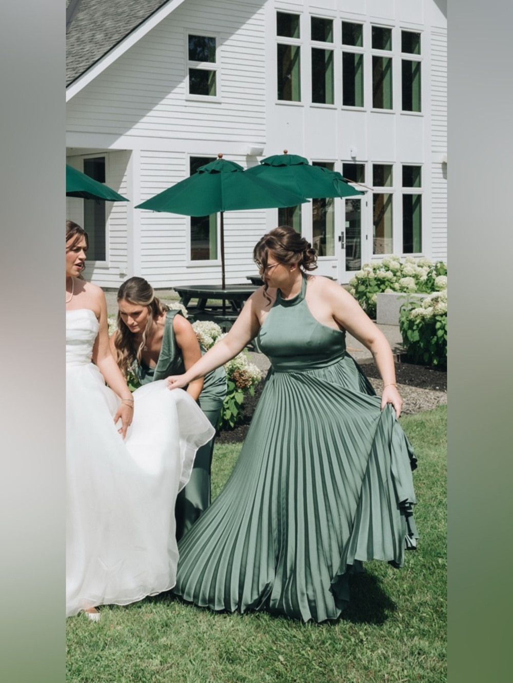 Azazie Sienna eucalyptus stretch satin bridesmaid dress - Picture 3 of 12